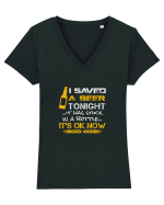 BEER Tricou mânecă scurtă guler V Damă Evoker