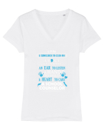 SCHOOL COUNSELOR Tricou mânecă scurtă guler V Damă Evoker
