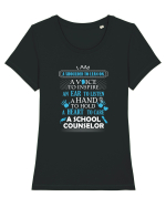 SCHOOL COUNSELOR Tricou mânecă scurtă guler larg fitted Damă Expresser