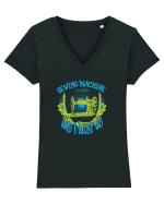 SEWING Tricou mânecă scurtă guler V Damă Evoker