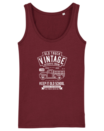 Old Truck Vintage White Burgundy