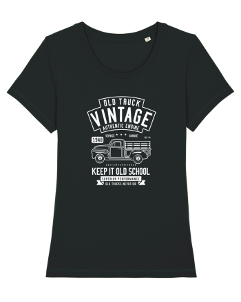 Old Truck Vintage White Black