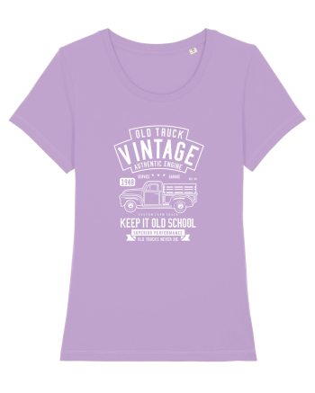 Old Truck Vintage White Lavender Dawn