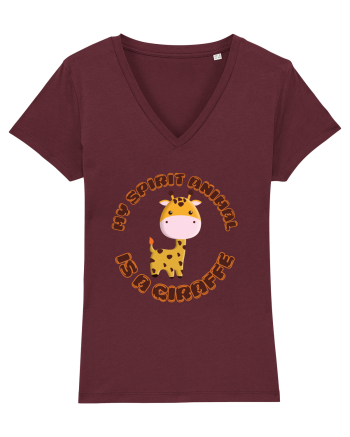 Kawaii Giraffe  Burgundy