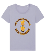 Kawaii Giraffe  Tricou mânecă scurtă guler larg fitted Damă Expresser