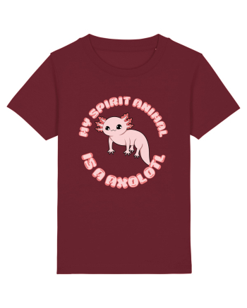 Kawaii Axolotl Burgundy