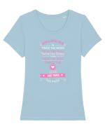 SINGLE MOM Tricou mânecă scurtă guler larg fitted Damă Expresser