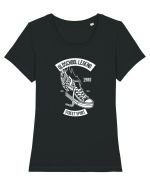 Old School Converse White Tricou mânecă scurtă guler larg fitted Damă Expresser