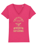 SKYDIVING Tricou mânecă scurtă guler V Damă Evoker