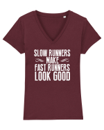 RUNNING Tricou mânecă scurtă guler V Damă Evoker