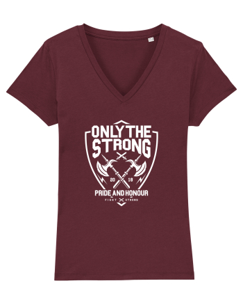 Only The Strong Axe White Burgundy