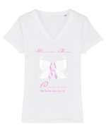 CANCER FIGHTING Tricou mânecă scurtă guler V Damă Evoker