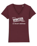 WINTER Tricou mânecă scurtă guler V Damă Evoker