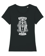 Pharaoh King of Egypt Skull White Tricou mânecă scurtă guler larg fitted Damă Expresser