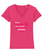 VIRGO Tricou mânecă scurtă guler V Damă Evoker