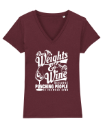 WINE Tricou mânecă scurtă guler V Damă Evoker