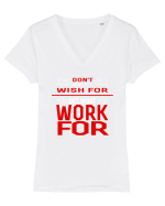 WORK Tricou mânecă scurtă guler V Damă Evoker