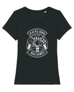 Gamer Skeleton White Tricou mânecă scurtă guler larg fitted Damă Expresser