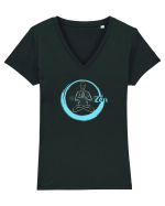 ZEN Tricou mânecă scurtă guler V Damă Evoker