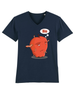 Red Bio worm apple Tricou mânecă scurtă guler V Bărbat Presenter