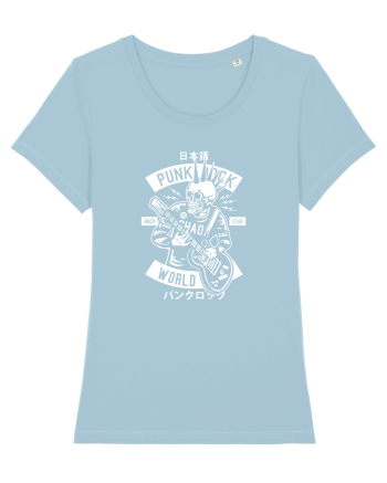 Punk Rock Skull White Sky Blue