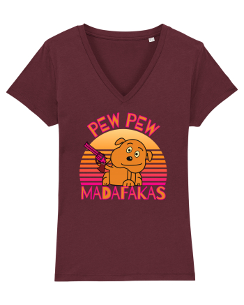 Pew Pew Dog Burgundy