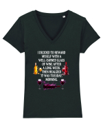 WINE Tricou mânecă scurtă guler V Damă Evoker