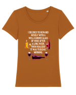 WINE Tricou mânecă scurtă guler larg fitted Damă Expresser