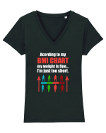 WEIGHT Tricou mânecă scurtă guler V Damă Evoker