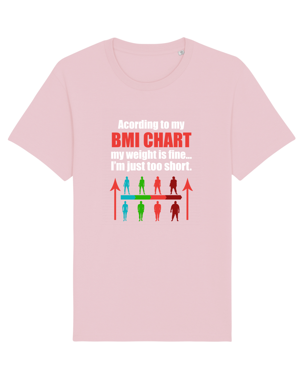 Tricou mânecă scurtă Unisex Rocker Cotton Pink