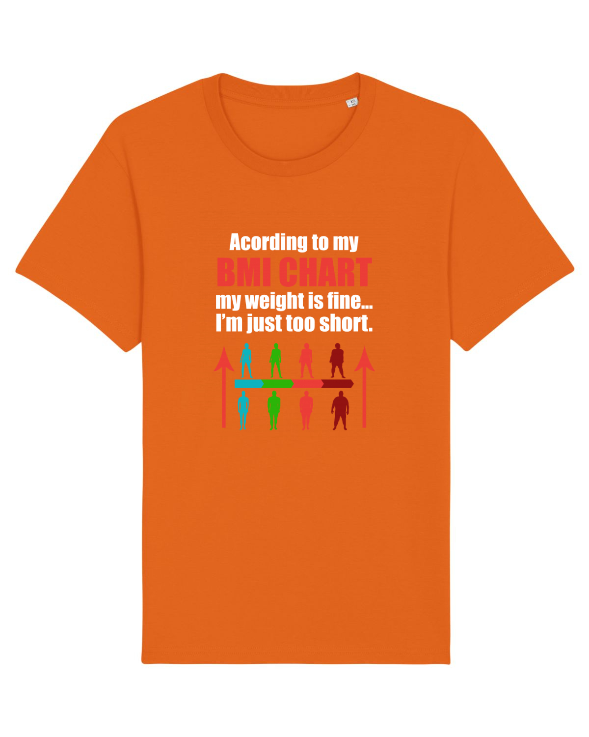 Tricou mânecă scurtă Unisex Rocker Bright Orange