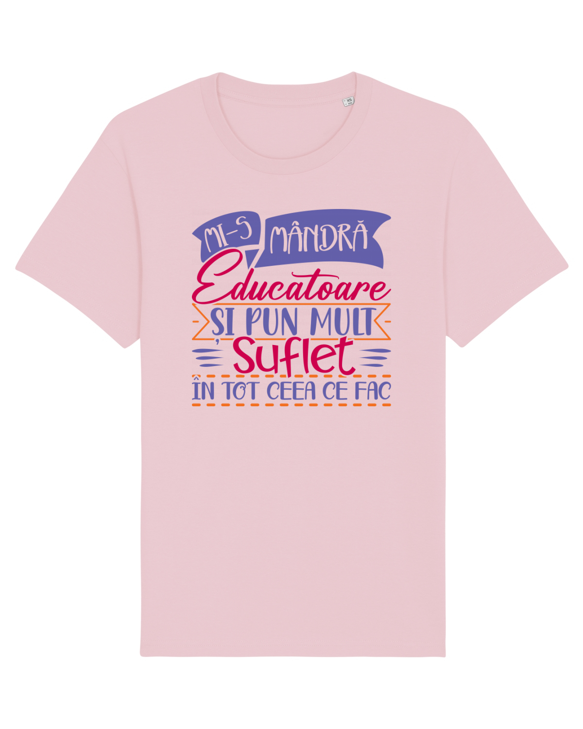 Tricou mânecă scurtă Unisex Rocker Cotton Pink