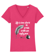 WRITER Tricou mânecă scurtă guler V Damă Evoker