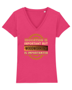 WOOD Tricou mânecă scurtă guler V Damă Evoker