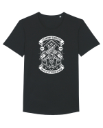 Laser Retro Gun White Tricou mânecă scurtă guler larg Bărbat Skater