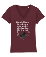 PIAN Tricou mânecă scurtă guler V Damă Evoker