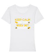 BEES Tricou mânecă scurtă guler larg fitted Damă Expresser