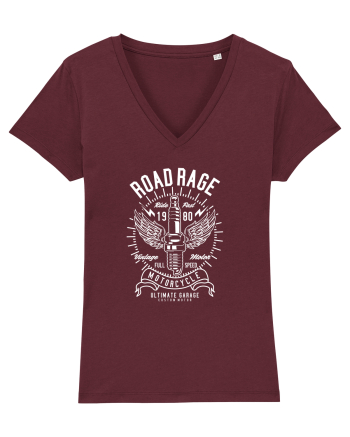 Road Rage Moto White Burgundy