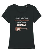 BASS GUITAR Tricou mânecă scurtă guler larg fitted Damă Expresser