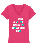 BOWLING Tricou mânecă scurtă guler V Damă Evoker