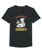 SUMMER Tricou mânecă scurtă guler larg Bărbat Skater