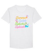 SUMMER Tricou mânecă scurtă guler larg Bărbat Skater