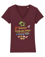 SUMMER Tricou mânecă scurtă guler V Damă Evoker