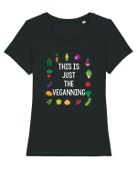 VEGAN Tricou mânecă scurtă guler larg fitted Damă Expresser