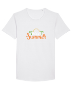 SUMMER Tricou mânecă scurtă guler larg Bărbat Skater