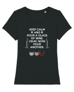 WINE Tricou mânecă scurtă guler larg fitted Damă Expresser