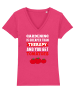 GARDENING Tricou mânecă scurtă guler V Damă Evoker