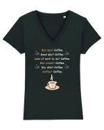 COFFEE Tricou mânecă scurtă guler V Damă Evoker