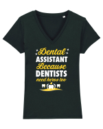 DENTAL ASSISTANT Tricou mânecă scurtă guler V Damă Evoker