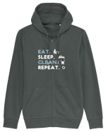 EAT SLEEP CLEAN Hanorac cu fermoar Unisex Connector